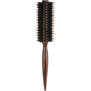 Pente com cerdas redondas e cabo de madeira, ferramenta multifuncional para pentear o cabelo, ideal para modelagem DIY e