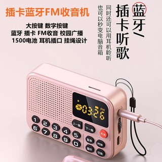 Le Ting T2 Alto-falante sem fio Bluetooth 5.0 Estudante FM Campus Rádio Cartão de rádio Ouvindo Drama Player Áudio