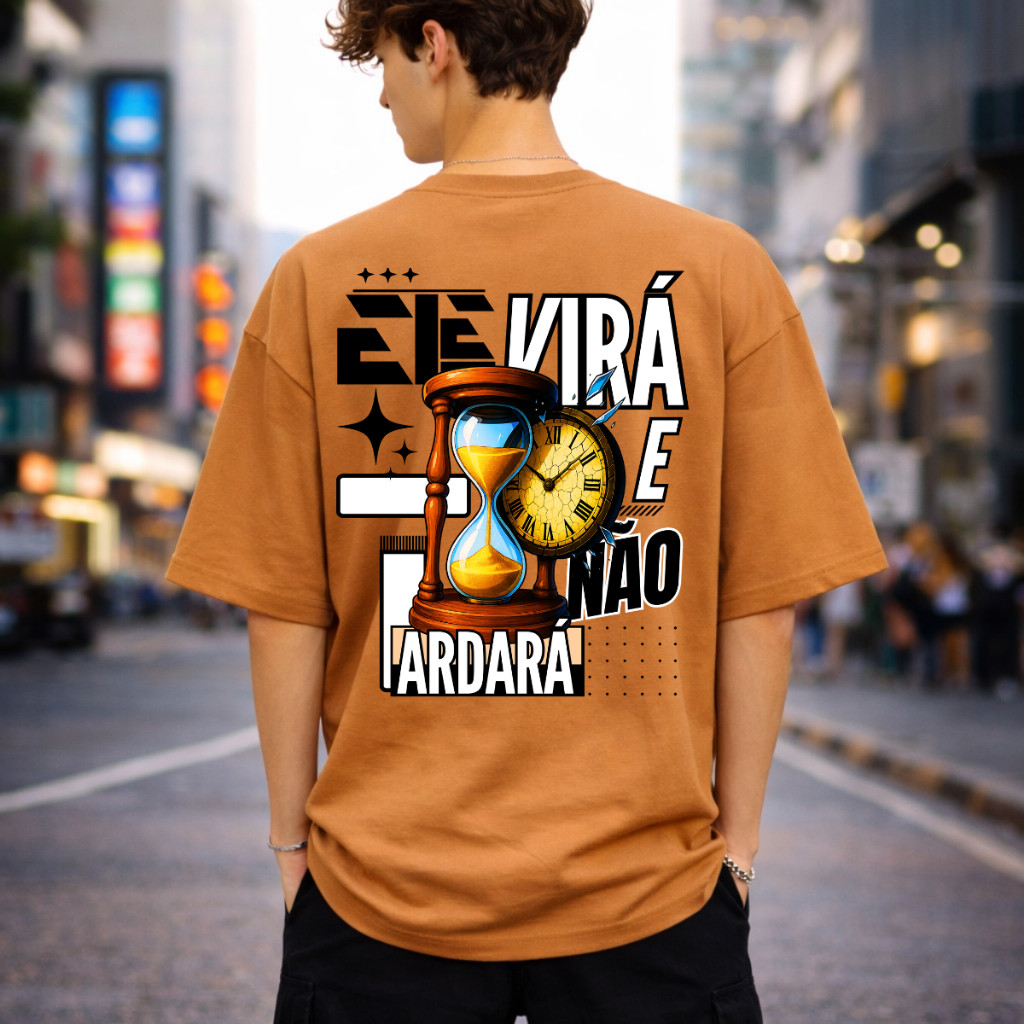 Camisa Camiseta Masculino Oversized Streetwear Estampada Blusa Cristã Religiosa Gospel Ele Vira