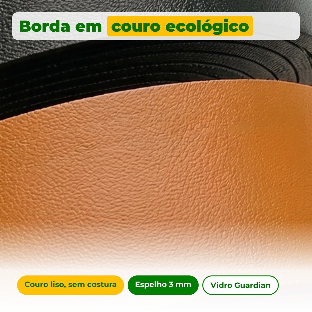Espelho Grande do Pinterest Retrô Corpo Inteiro 110x60cm Moldura Couro 3cm - Mod. Marrocos · foto 2