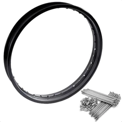 Aro Aço Preto Traseiro Titan Fan 125 150 160 + Jogo Raio 4mm Cromado