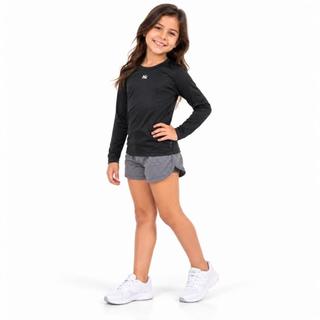Camiseta Infantil Manga Longa Kanxa Preta - Confortável, Visual Esportivo e Versátil