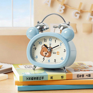 Despertador infantil com design de ursinho e coelhinho, luz noturna para quarto, relógio silencioso, ideal para estudant