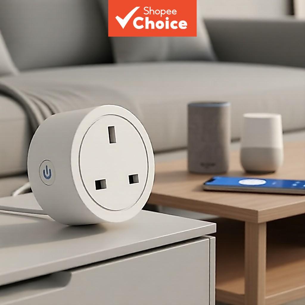 Tomada Inteligente WiFi 16A Reino Unido Smart Plug Funciona Cozylife APP Com Alexa E Google Home Voice Control