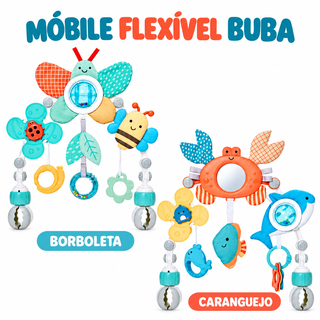 Mobile Arco de Atividades Carrinho Bebe Berco interativo Buba