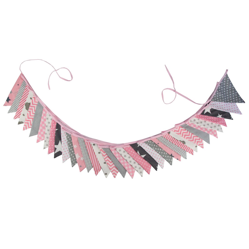 Flâmula de algodão colorido rosa cinza branco padrão puxar flor puxar bandeira corda bandeira tenda bandeira FY294