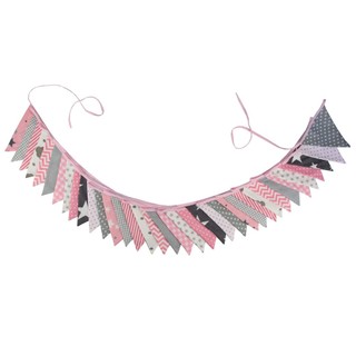 Flâmula de algodão colorido rosa cinza branco padrão puxar flor puxar bandeira corda bandeira tenda bandeira FY294