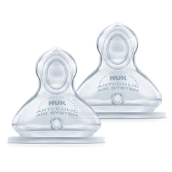 Kit 2 Bicos Silicone Soft Flow Para Mamadeira First Choice Controle de Liquido 6m+ Nuk