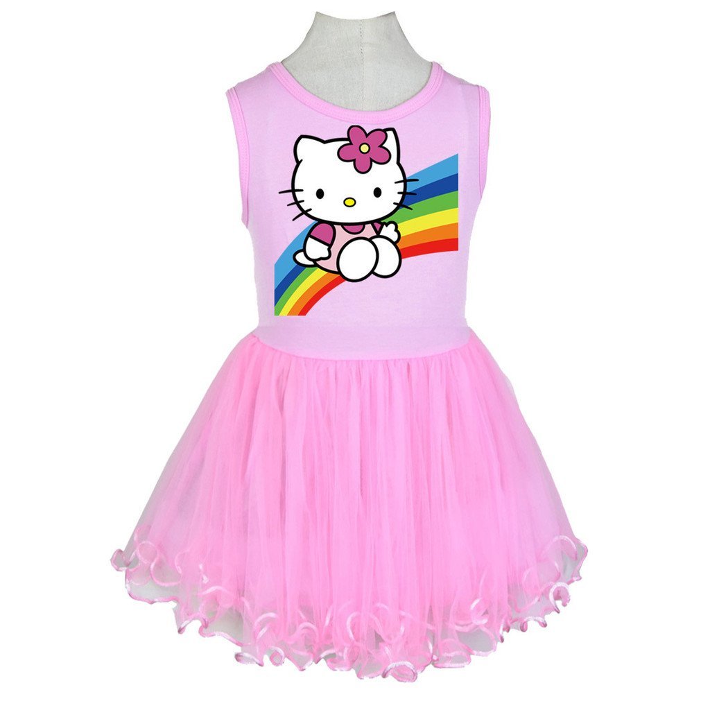2023 novo estilo crianças vestido de princesa dos desenhos animados impresso meninas vestido de gaze 88095.