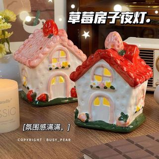 Novo bonito cerâmica morango casa luz da noite dia dos namorados namorada presente de aniversário crianças decoração Des