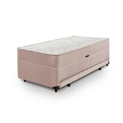 Cama Box Solteiro 3 em 1 New Magnifico Teen Colchões Sensor Rosa/Branco