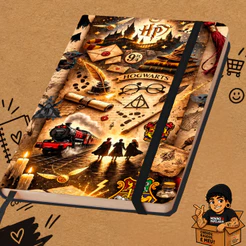 Agenda Tipo Moleskine Harry Potter 14×21 – Presente Criativo | Pautado / Sem pauta / Pontilhado