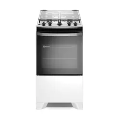Fogão 4 bocas Electrolux Efficient Branco Mesa Inox, PerfectCook e VaporBake® (FE4IW)