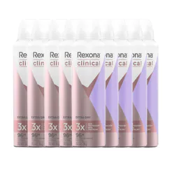 Kit Desodorante Aerosol Rexona Clinical Extra Dry 91g - 9 Unidades