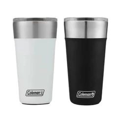 Kit com 2 Copos Térmicos com Tampa 600ml Branco e Preto Coleman