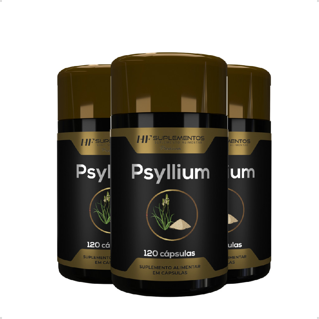 Kit 3 Potes Psyllium HF Suplementos 120