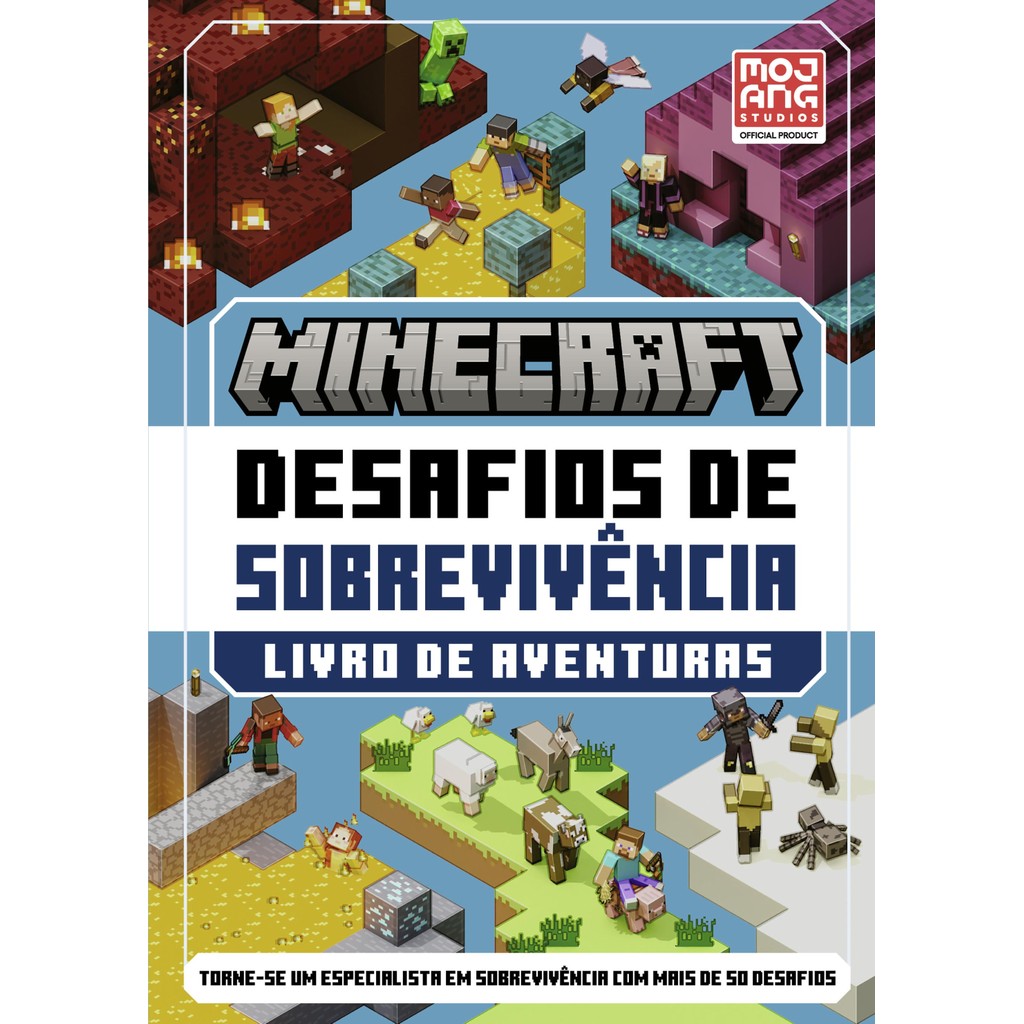 Livro Minecraft: desafios de sobrevivência – Livro de aventuras oficial com mais de 50 desafios - Livros Sorocaba