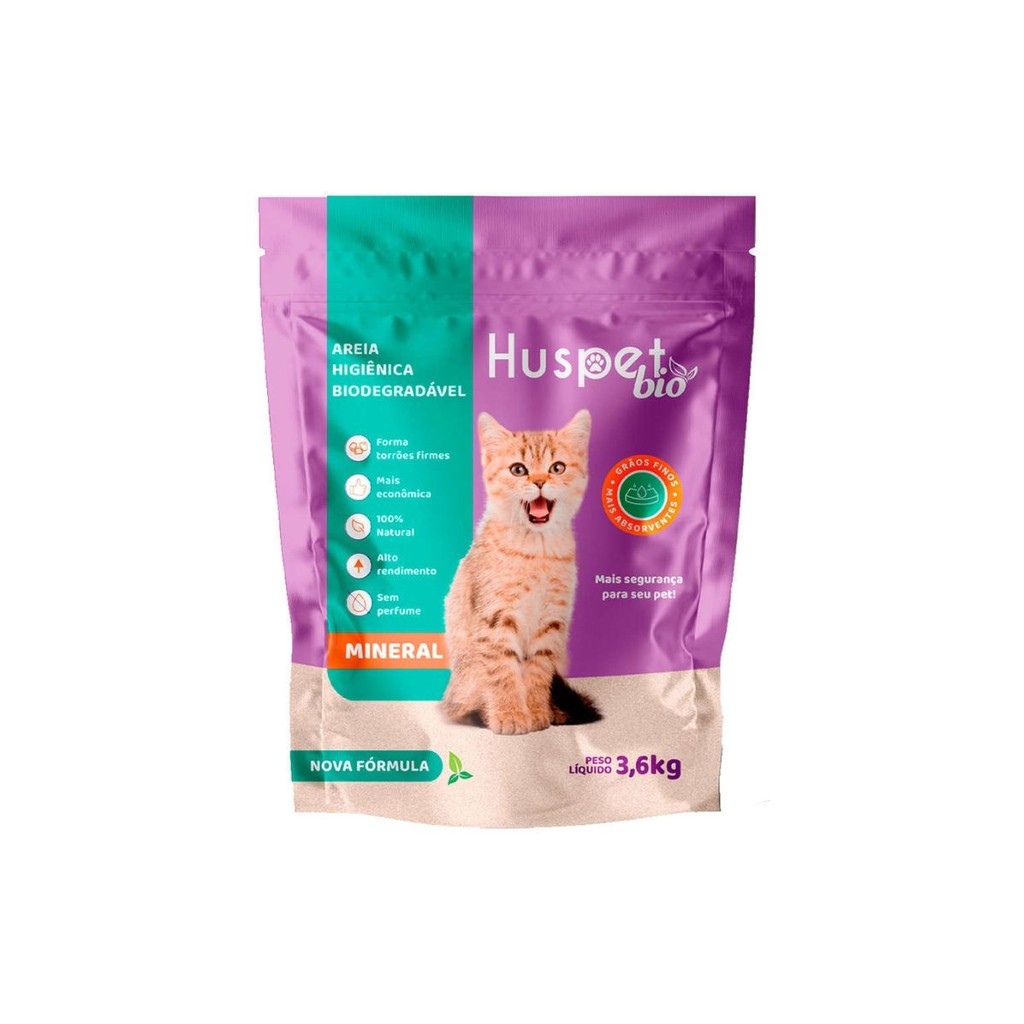 Areia Higienica Mineral Huspet Bio 3,6kg