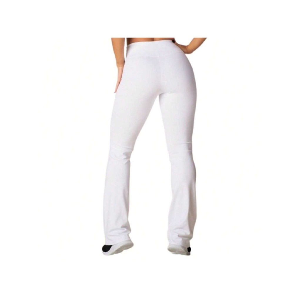 Calça Boca de sino Branca, FLARE,Cintura Alta, Feminina, CAPOEIRA, Academia, Enfermagem em Oferta na Shopee