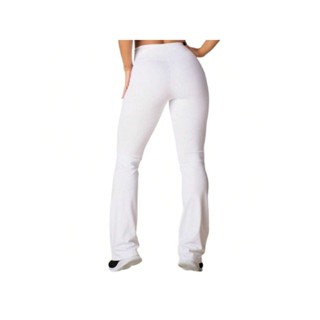 Calça Boca de sino Branca, FLARE,Cintura Alta, Feminina, CAPOEIRA, Academia, Enfermagem em Oferta na Shopee
