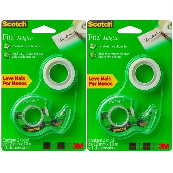 Kit Fita Magica 12MM X 10M 4 Rolos 2 Suportes