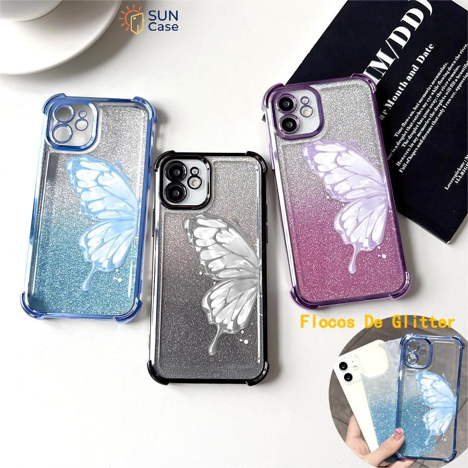 Capinha Para iPhone 15 14 13 12 11 8 7 XR SE Plus 2020 2022 Capa Com Flocos De Glitter SFK 8403