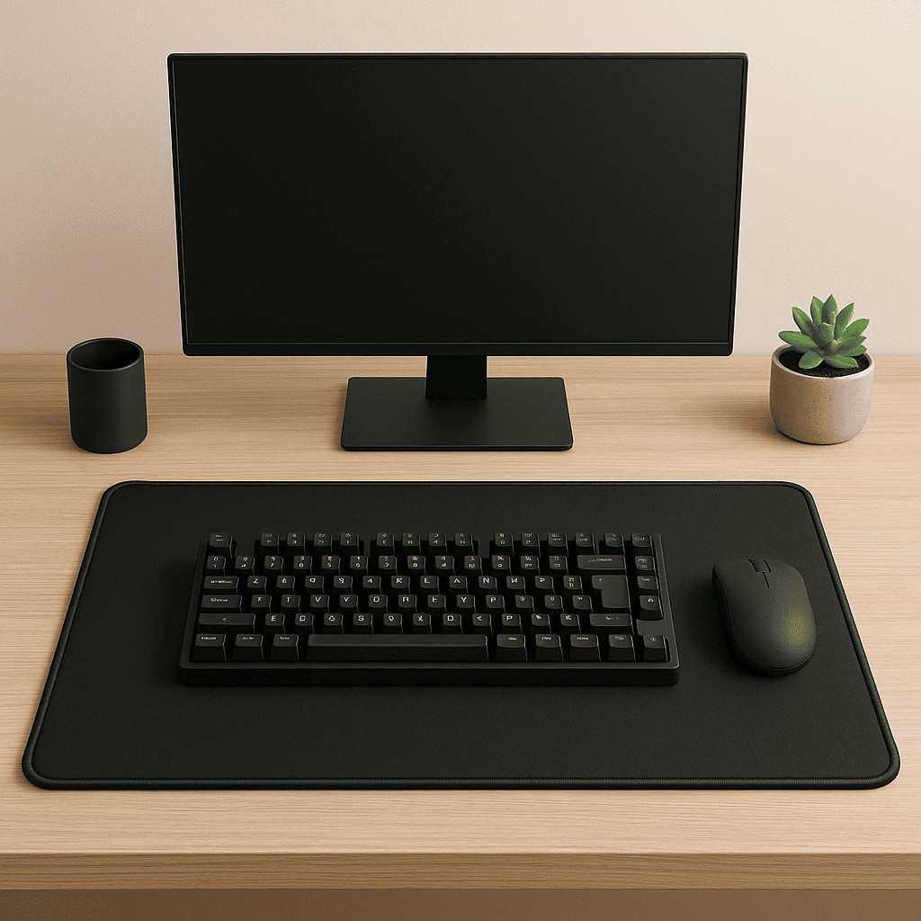 Mouse Pad Gamer Extra Grande 90x40cm Preto Reforçado Speed Mesa Escritório