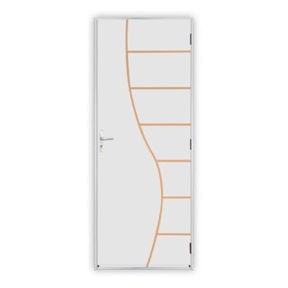 Kit Porta de Madeira Decorada 212x75cm com Batente de Alumínio 3,6cm Cantareira Mgm Branco em Oferta na Shopee