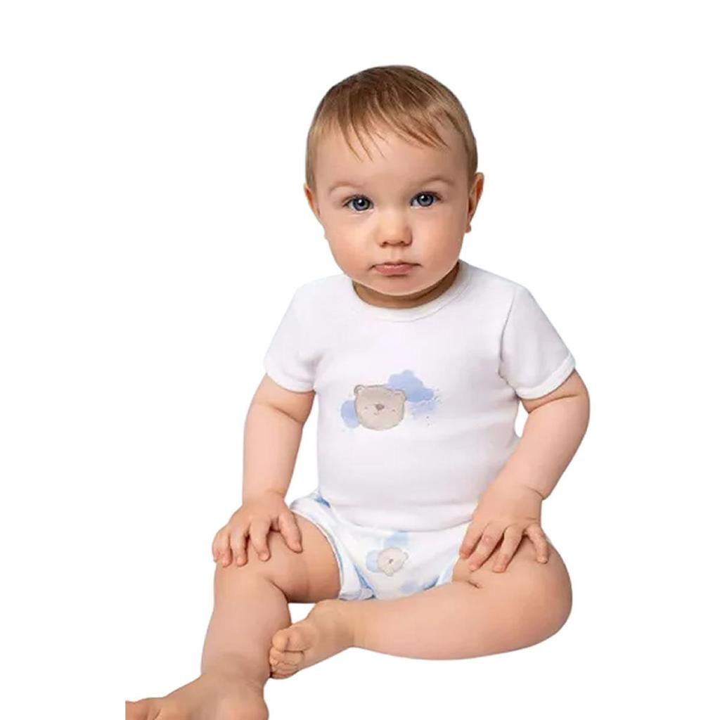 Conjunto Bebê Menino Dedeka Suedine Egipcio Branco Off 26060