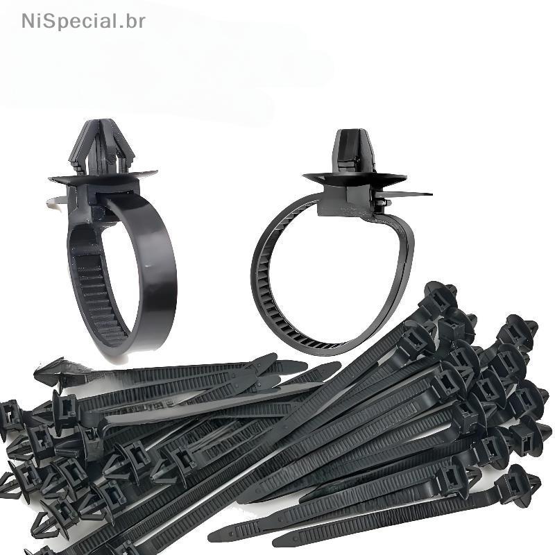 [Nis] 10/20 Pcs Carro Nylon Preto Push Mount Fio Chicote Prendedor Cabo Braçadeira Clipes Laços Gerenciamento Organizado