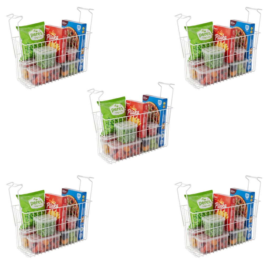 Kit 5 Cestos Para Freezer Multifuncional Aramado Organizador Geladeira/Freezer Picolés Frutas Polpas
