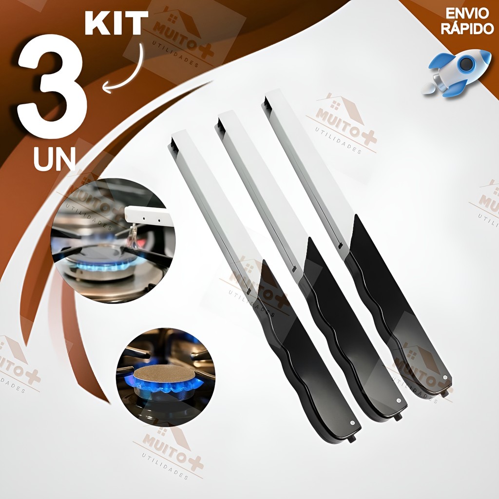 Kit 3 Acendedor De Fogão Isqueiro Fogão Churrasqueira