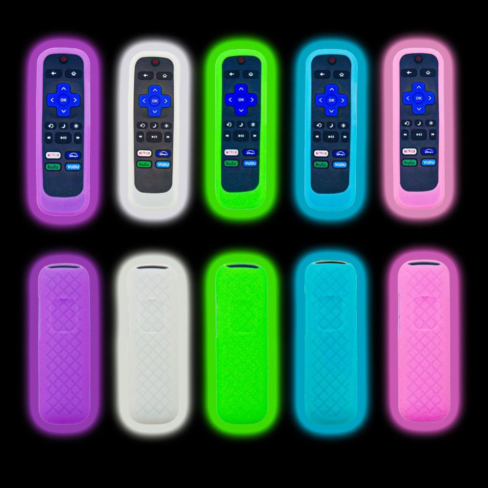 TKEY Caso Remoto TV Silicone Controlador Protetor Universal Substituição Manga Brilho Da Pele Para Roku Capa TCL J1N6