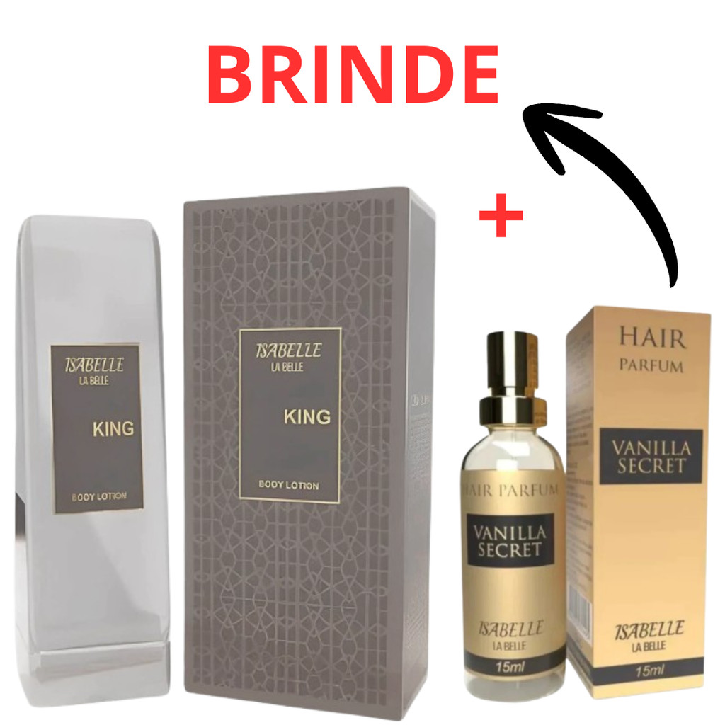 Kit Creme Bharara King e + Perfume Arabe Vanilla Secret 15ml Hidratante Corporal 200ml