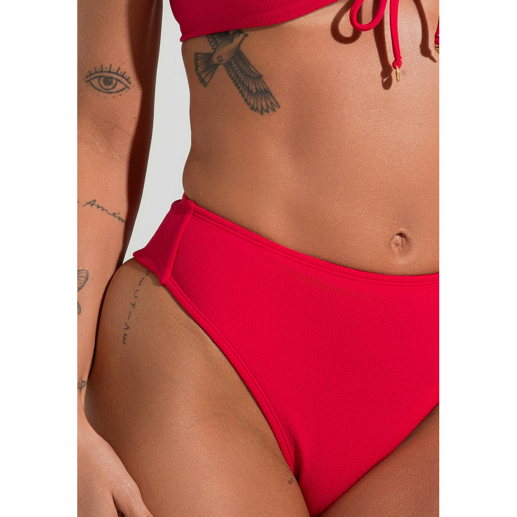 Calcinha Biquíni Hot Pant Cavada com Textura Solaris DLK