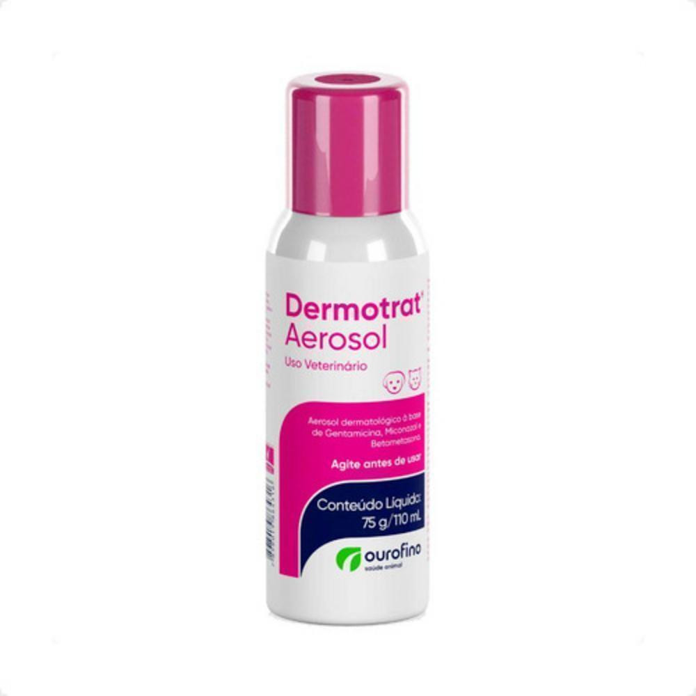Medicamento Dermotrat Aerosol Antibacteriano, antifúngico e anti-inflamatório Cães e Gatos