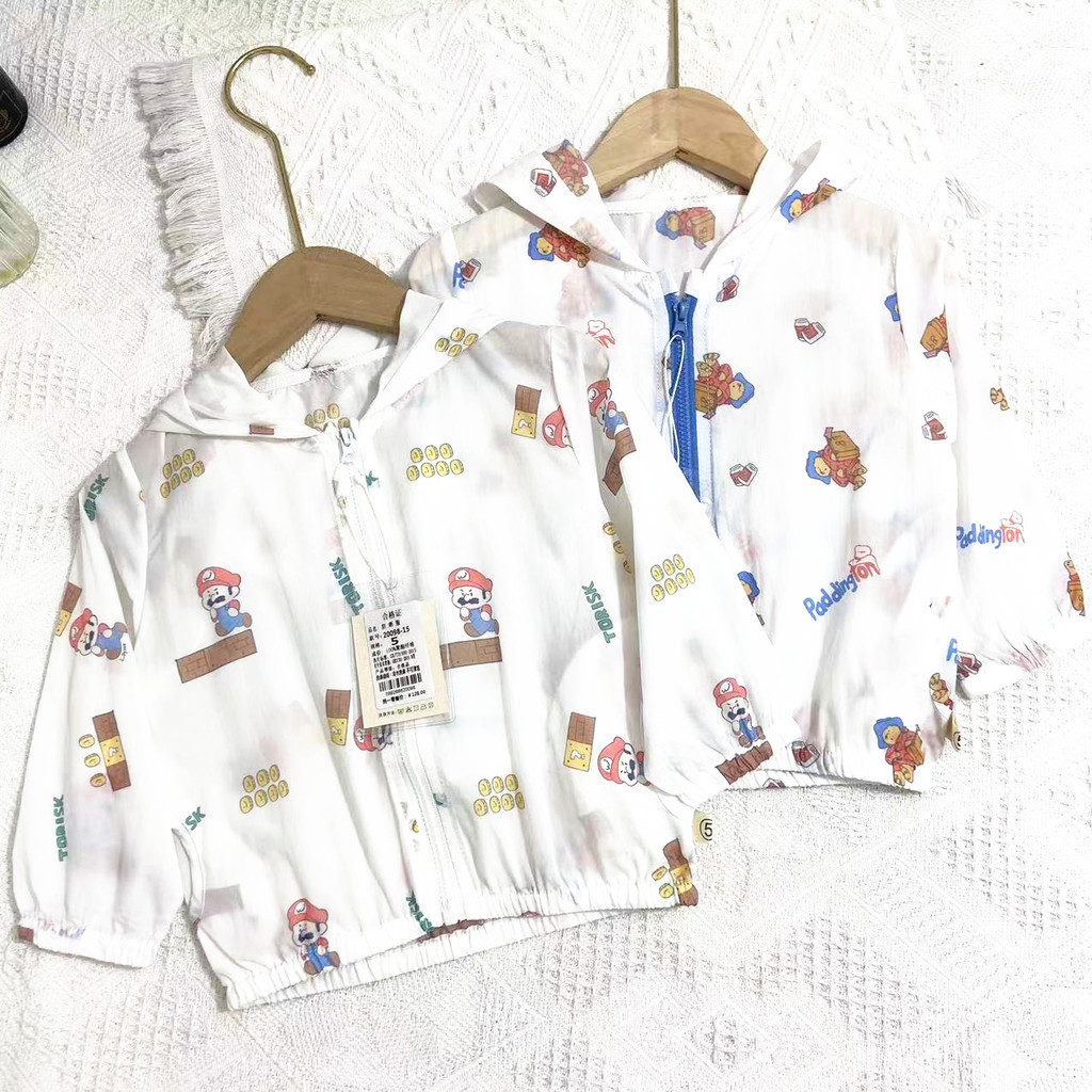 Da Yijia Marca Roupas Infantis YQ Verão Crianças Ultra-Fino Respirável Impressão Completa Desenhos Animados Com Capuz Pr