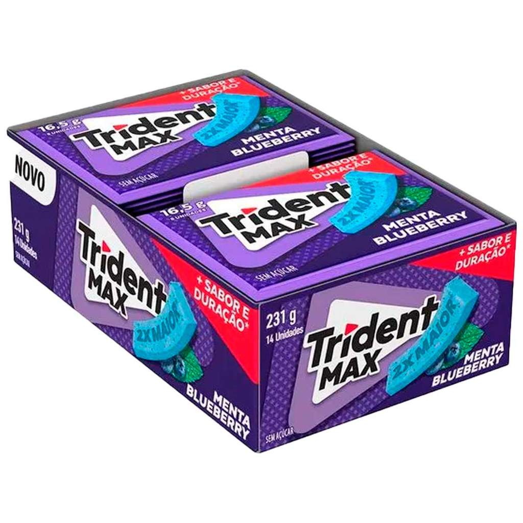 Chiclete Trident Max Menta Blueberry c/14