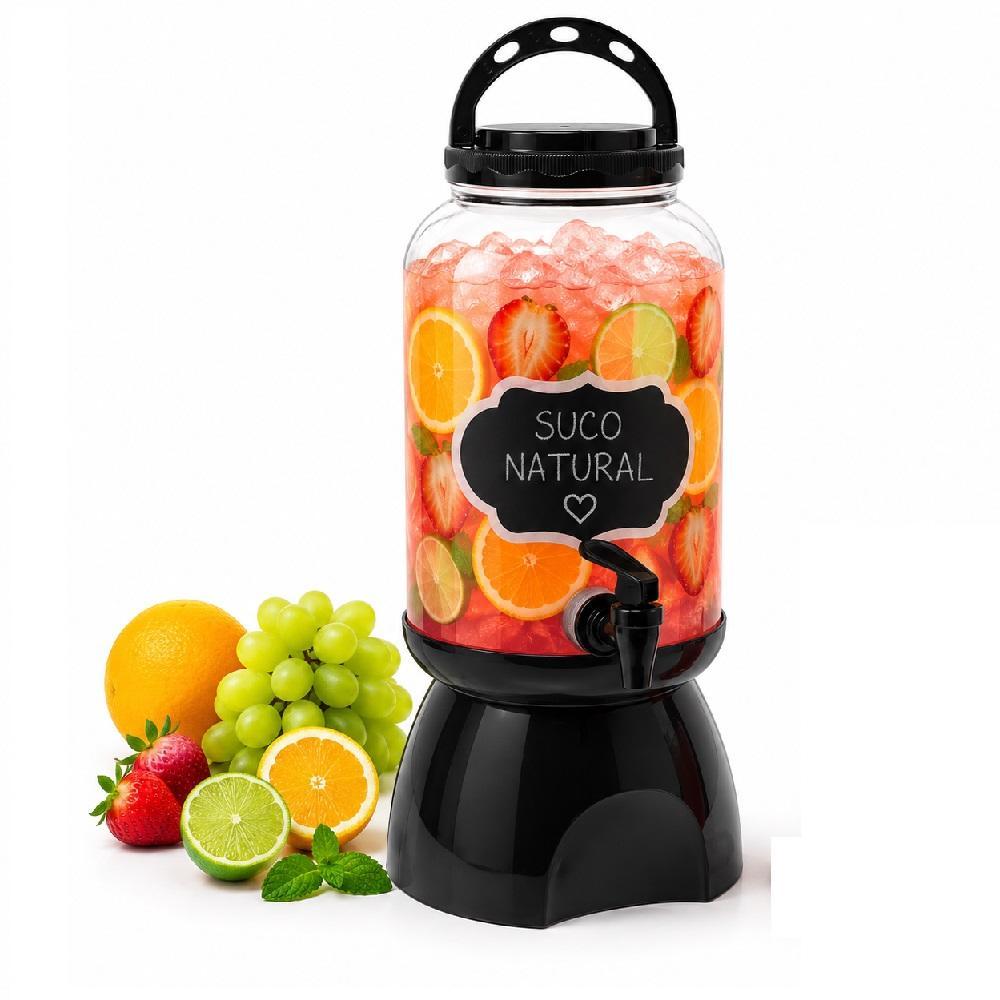 SUQUEIRA BLACK 3,6L COM TORNEIRA LOUSA GIZ DISPENSER MULTIUSO 3600ML PARA BEBIDAS SUCO ÁGUA LIMPEZA AMACIANTE