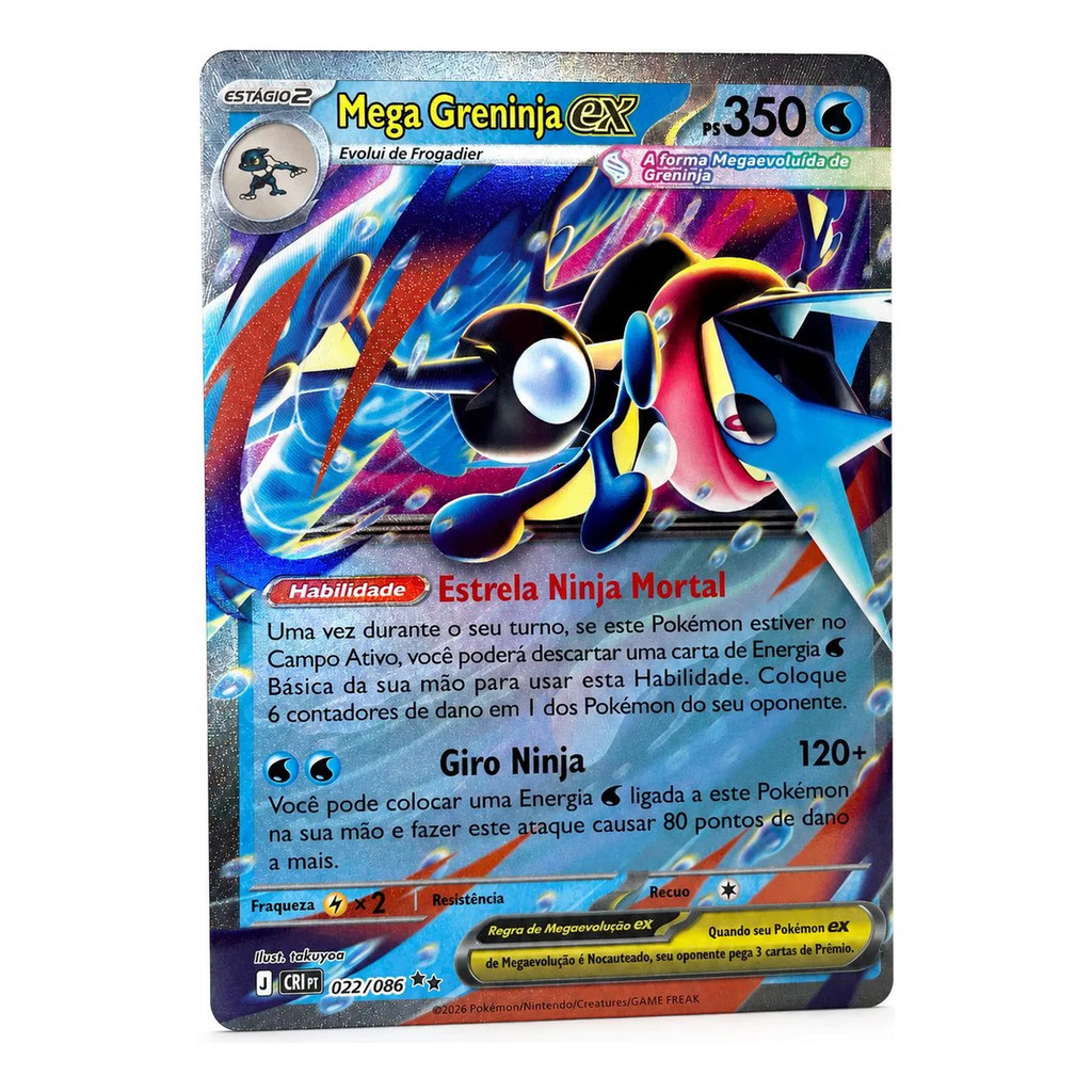 Carta Pokémon Mega Greninja Ex 022/086 Caos Asc Pt/br