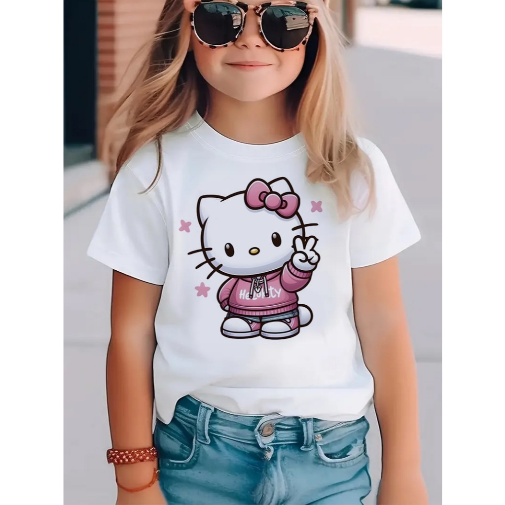 Camiseta Infantil Camisa Infantil Blusinha Infantil Menina Hello Kitty Tamanho 1 a 16