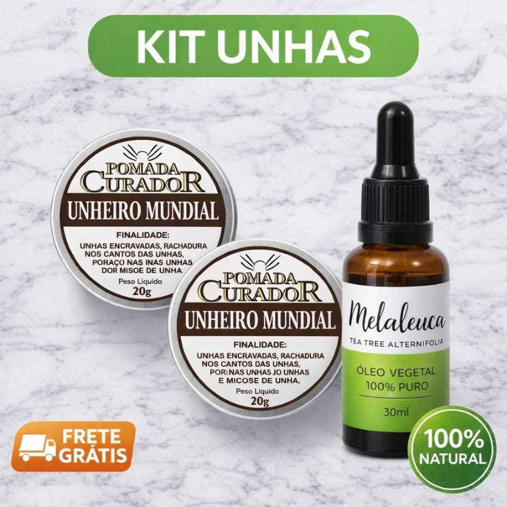 Oleo de Melaleuca 30ml Tea Tree + 2 Pomadas Unheiro Mundial 2x20g