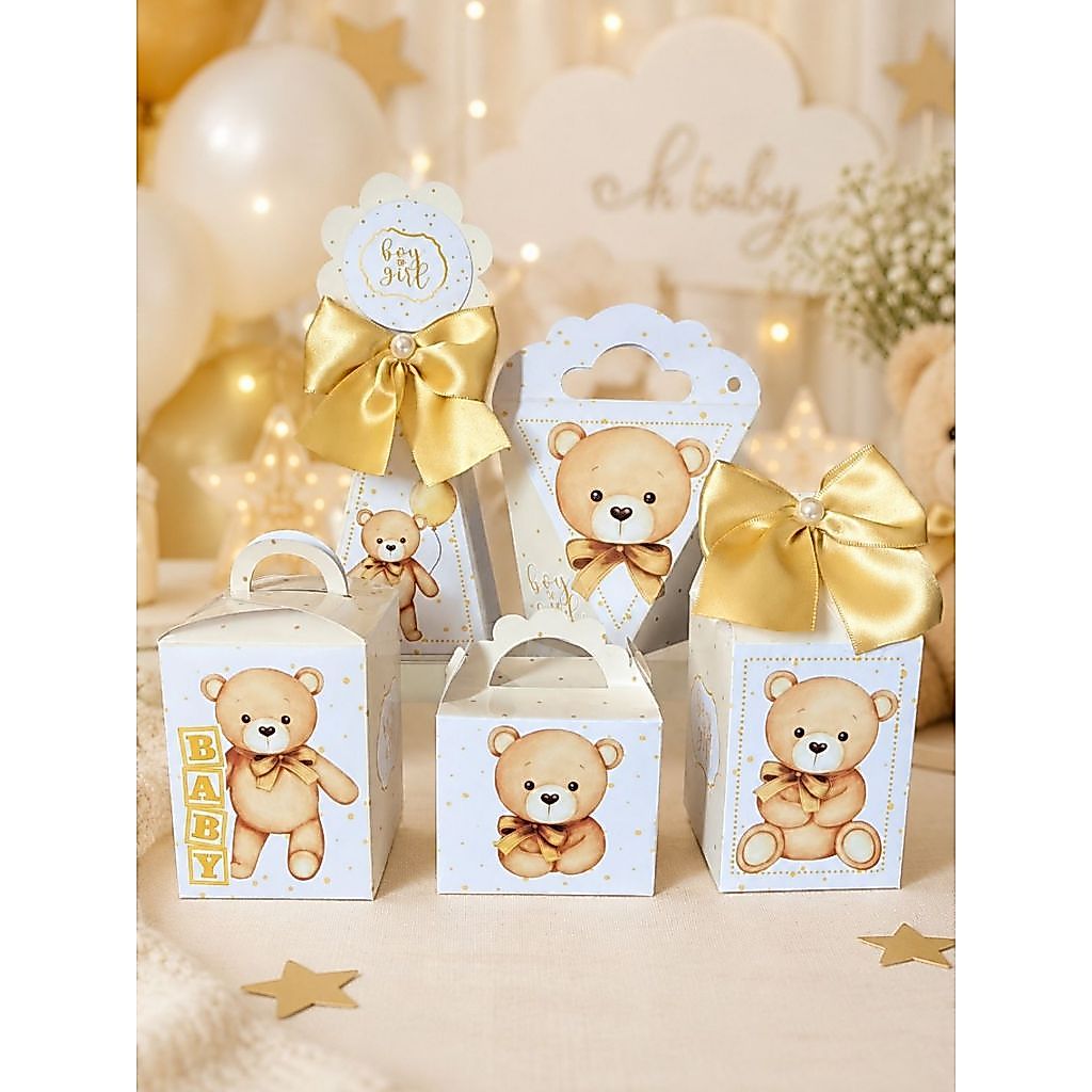 KIT FESTA Chá Revelação neutro PEGUE E MONTE  Lembrancinhas - Caixinha ursinho - Personalizado lembrancinha chá de bebê