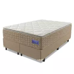 Cama Box Queen Colchão Ortopédico Magnus Molas Superlastic Pillow Top 158x198x76cm Hip Sleep