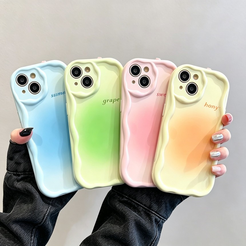 Gradiente Verde Rosa Azul Padrão Caso De Telefone Para Samsung A06 A07 A16 A26 A36 A56 A17 A37 A57 A50 A50S A30S A51 A52
