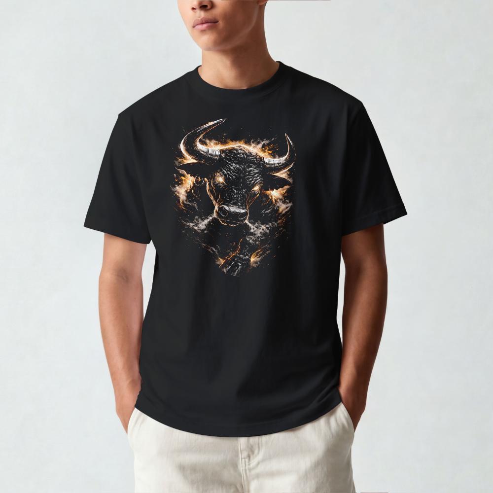Camiseta Masculina Preta 100% Algodão Estampa de Animal em Halftone Conforto e Qualidade Alta para Ocasiões Variadas