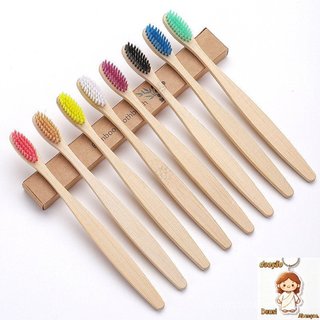 Escova De Dentes De Bambu 10Pcs Eco Friendly Resuable Toothbrush Adulto De Madeira Macia