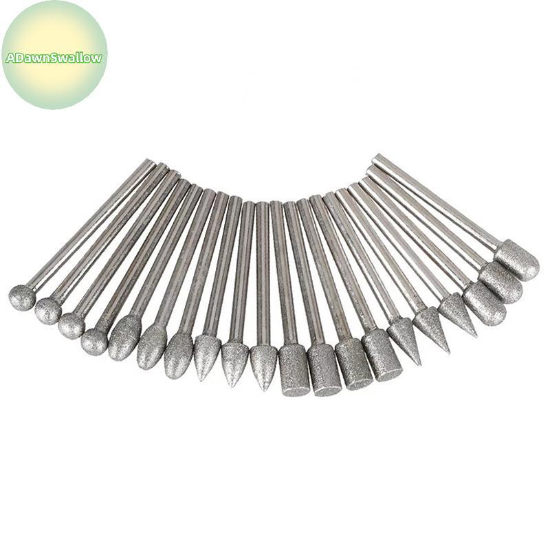 ADS 20 Peças Cabeças De Moagem De Diamante Mini Broca Para Ferramenta De Rotativa Rebarbas Acessórios Kit De Ferramentas