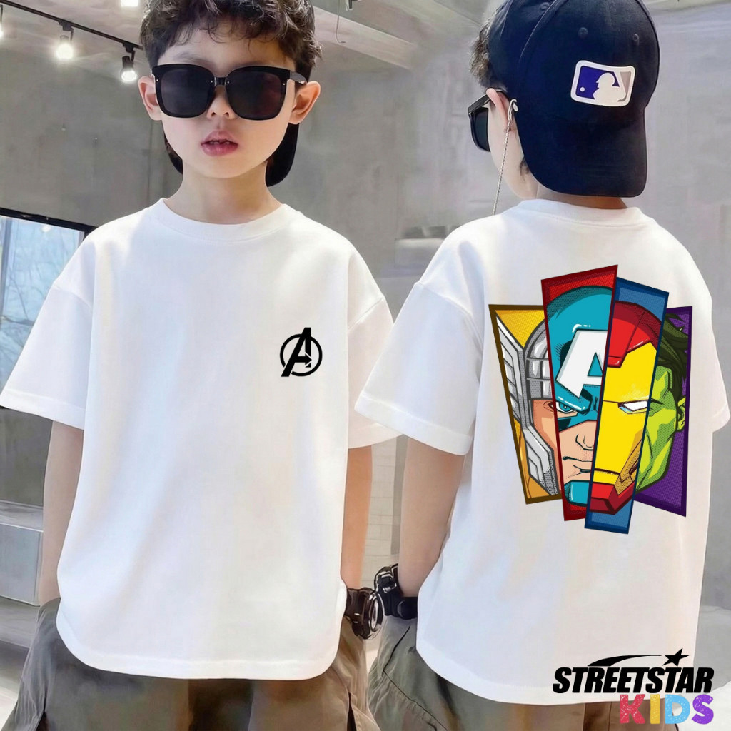 Camiseta Infantil Menino Menina Super-Herois, Thor, Capitão America, Conforto Dia a Dia 100% Algodão