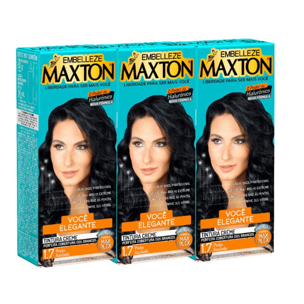 Kit 3 Maxton Você Mais Elegante Preto Azulado 1.7
